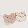 New 2pcs Baby Six-Layer Cotton Cloth U-Shaped Bib Eating Bib Baby Milk Towel