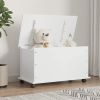 Storage Chest with Wheels ALTA White 28.7"x15.6"x17.3" Solid Wood Pine