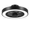 20 Inch Enclosed Bladeless Ceiling Fan with Lights(Black)