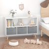 Kids bookcase with Collapsible Fabric Drawers, Children's Book Display, Toy Storage Cabinet Organizer, White/Gray