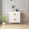 Solid wood special shape square handle design with 4 drawers bedroom furniture dressers