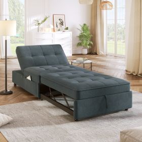 4-in-1 Sofa Bed, Chair Bed, Multi-Function Folding Ottoman Bed with Storage Pocket and USB Port for Small Room, Nursery, Bedroom