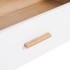 Three Drawer Storage Cabinet Chest Bedside Table Dresser Simple Bedroom Furniture Solid Wood Feet and Handles Fashionable Bedside Cabinet