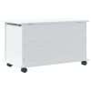 Storage Chest with Wheels ALTA White 28.7"x15.6"x17.3" Solid Wood Pine