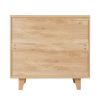 Three Drawer Storage Cabinet Chest Bedside Table Dresser Simple Bedroom Furniture Solid Wood Feet and Handles Fashionable Bedside Cabinet