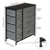 Dresser With 7 Drawers - Furniture Storage Tower Unit for Bedroom, Hallway, Closet, Office Organization - Steel Frame, Wood Top, Easy Pull Fabric Bins
