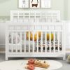Certified Baby Safe Crib, Pine Solid Wood, Non-Toxic Finish, Snow White