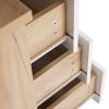 Three Drawer Storage Cabinet Chest Bedside Table Dresser Simple Bedroom Furniture Solid Wood Feet and Handles Fashionable Bedside Cabinet
