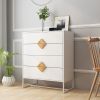 Solid wood special shape square handle design with 4 drawers bedroom furniture dressers