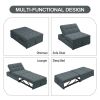 4-in-1 Sofa Bed, Chair Bed, Multi-Function Folding Ottoman Bed with Storage Pocket and USB Port for Small Room, Nursery, Bedroom