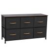 3-Tier Wide Drawer Dresser, Storage Unit with 6 Easy Pull Fabric Drawers and Metal Frame, Wooden Tabletop for Closets, Nursery, Dorm Room, Hallway,Gra