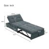 4-in-1 Sofa Bed, Chair Bed, Multi-Function Folding Ottoman Bed with Storage Pocket and USB Port for Small Room, Nursery, Bedroom