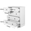 White Chest of Drawer Living Room Furniture 5 Drawers Storage Cabinet Clothes Storage