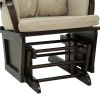 HOMCOM Nursery Glider Rocking Chair with Ottoman, Thick Padded Cushion Seating and Wood Base, Cream White