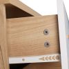 Three Drawer Storage Cabinet Chest Bedside Table Dresser Simple Bedroom Furniture Solid Wood Feet and Handles Fashionable Bedside Cabinet