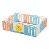 47.2-inch x 62.9-inch Bear Macaron Color Foldable Playpen, Baby Safety Play Yard with Fence Indoor Toys with Play mat 12panel and 1 play mat
