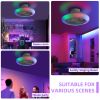 19'' RGB Dimmable LED Enclosed Ceiling Fans for Kids Room