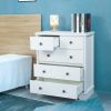 White Chest of Drawer Living Room Furniture 5 Drawers Storage Cabinet Clothes Storage