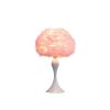 18.25"In Soft Pink Feather Aquina Crisp White Contour Glam Table Lamp