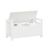 Kids Toy Box Chest, White Rubber Wood Toy Box for Boys Girls, Large Storage Cabinet with Flip-Top Lid/Safety Hinge, Toy Storage Organizer Trunk