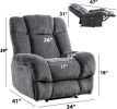 Electric Power Recliner Chairs with USB Charge Port, Electric Reclining Recliner with Upholstered Seat, Overstuffed Reclining Sofa Recliner for Living