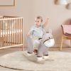 Qaba Kids Rocking Chair, Plush Ride On Rocking Horse Donkey with Sound, Wood Base Seat, Safety Belt, Baby Toddler Rocker Toy for 18 - 36 Months, Gray