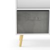 Kids bookcase with Collapsible Fabric Drawers, Children's Book Display, Toy Storage Cabinet Organizer, White/Gray