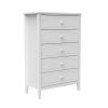 White Contemporary Roman Style, Solid Wood 5 Drawers Chest Bedroom Furniture, Drawer Storage, Tall Chest, Dresser 5 Drawers for Bedroom, Nursery.