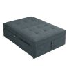 4-in-1 Sofa Bed, Chair Bed, Multi-Function Folding Ottoman Bed with Storage Pocket and USB Port for Small Room, Nursery, Bedroom