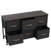 3-Tier Wide Drawer Dresser, Storage Unit with 6 Easy Pull Fabric Drawers and Metal Frame, Wooden Tabletop for Closets, Nursery, Dorm Room, Hallway,Gra