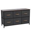 3-Tier Wide Drawer Dresser, Storage Unit with 6 Easy Pull Fabric Drawers and Metal Frame, Wooden Tabletop for Closets, Nursery, Dorm Room, Hallway,Gra