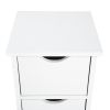 Floor Cabinet, Wooden Side Storage Organizer, 4 Drawers Free-Standing Cabinet for Nursery, Bathroom/Hallway/Living Room, White