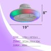 19'' RGB Dimmable LED Enclosed Ceiling Fans for Kids Room