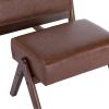 COOLMORE Rocking Chair With Ottoman, Mid-Century Modern Upholstered Fabric Rocking Armchair, Rocking Chair Nursery with Thick Padded Cushion, High Bac