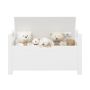 Kids Toy Box Chest, White Rubber Wood Toy Box for Boys Girls, Large Storage Cabinet with Flip-Top Lid/Safety Hinge, Toy Storage Organizer Trunk