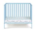 Palmer 3-in-1 Convertible Mini Crib Baby Blue w/ mattress pad