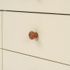 Wooden Storage Dresser with 6 Drawers, Storage Cabinet for kids Bedroom,Cream+Walnut