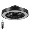 20 Inch Enclosed Bladeless Ceiling Fan with Lights(Black)