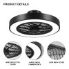 20 Inch Enclosed Bladeless Ceiling Fan with Lights(Black)