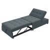4-in-1 Sofa Bed, Chair Bed, Multi-Function Folding Ottoman Bed with Storage Pocket and USB Port for Small Room, Nursery, Bedroom