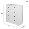 White Chest of Drawer Living Room Furniture 5 Drawers Storage Cabinet Clothes Storage