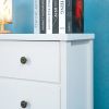 White Chest of Drawer Living Room Furniture 5 Drawers Storage Cabinet Clothes Storage