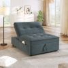 4-in-1 Sofa Bed, Chair Bed, Multi-Function Folding Ottoman Bed with Storage Pocket and USB Port for Small Room, Nursery, Bedroom