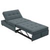 4-in-1 Sofa Bed, Chair Bed, Multi-Function Folding Ottoman Bed with Storage Pocket and USB Port for Small Room, Nursery, Bedroom