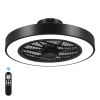 20 Inch Enclosed Bladeless Ceiling Fan with Lights(Black)