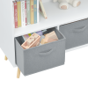 Kids bookcase with Collapsible Fabric Drawers, Children's Book Display, Toy Storage Cabinet Organizer, White/Gray