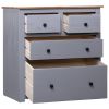 Sideboard Gray 31.5"x15.7"x32.7" Pinewood Panama Range