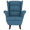 Rocking Chair with Solid Wood Rubber Legs Blue Velvet