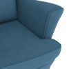 Rocking Chair with Solid Wood Rubber Legs Blue Velvet