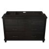 Rustic Farmhouse Style Solid Pine Wood Blackwash Seven-Drawer Dresser with Changing Topper for Nursery, Bedroom, Coffee
